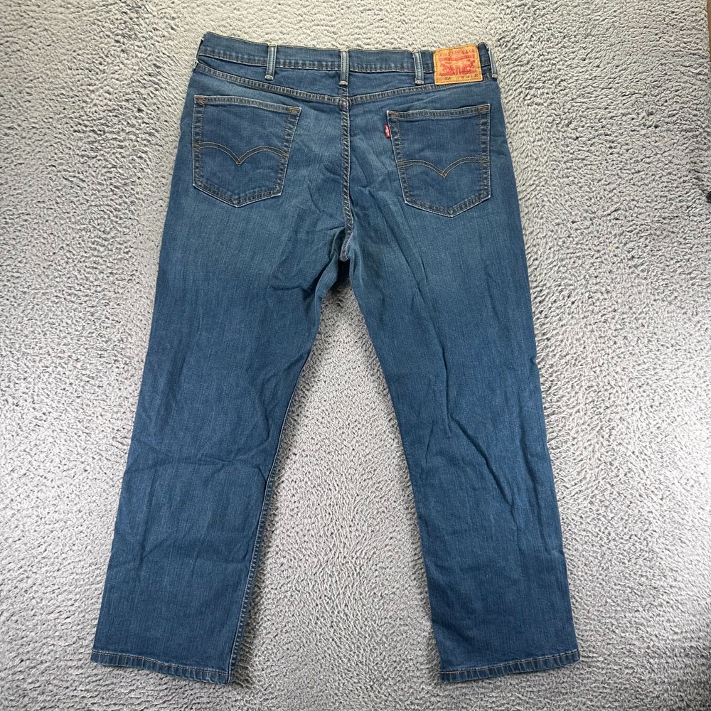 Levi's 514 Jeans Mens 38x30 Blue Cotton Denim Straight Workwear Faded Stretch - Picture 3 of 9